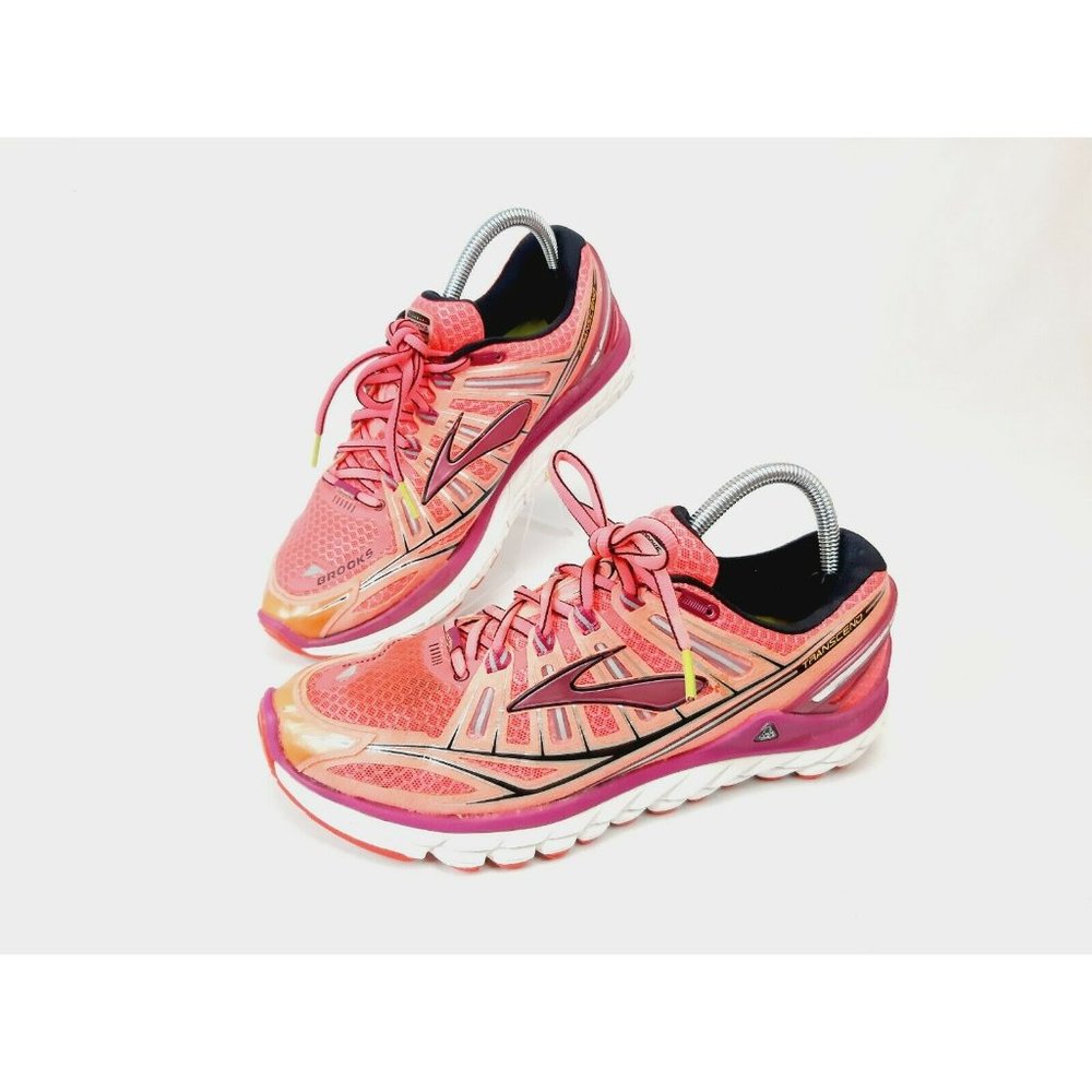 Brooks Transcend Ultimate Ride Running Athletic Shoes Hot Pink Womens Size 9.5B